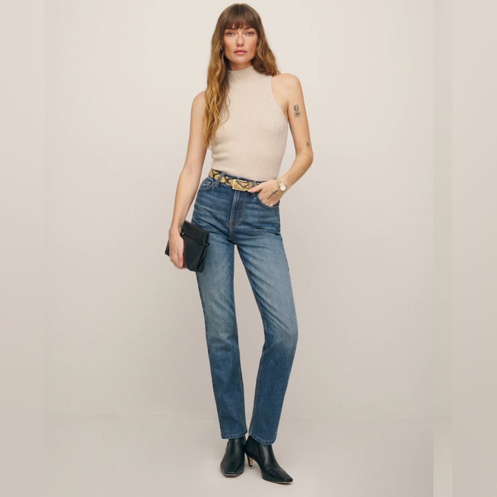 Reformation Liza Ultra High Rise Slim Straight Jeans